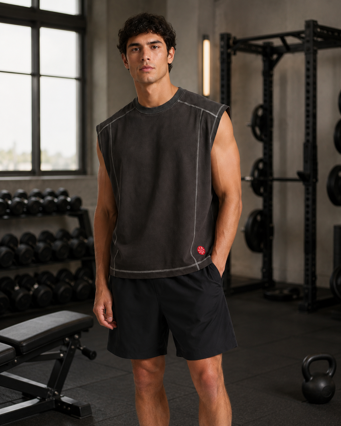 Tank top with seams